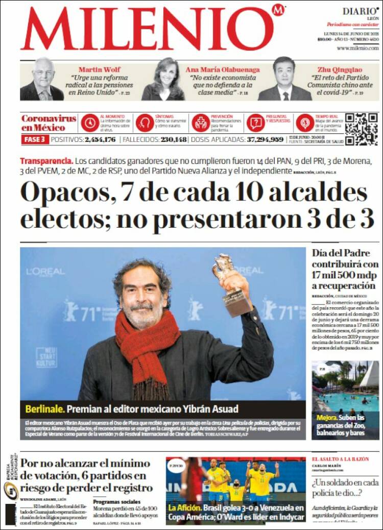 Portada de Milenio de León (México)
