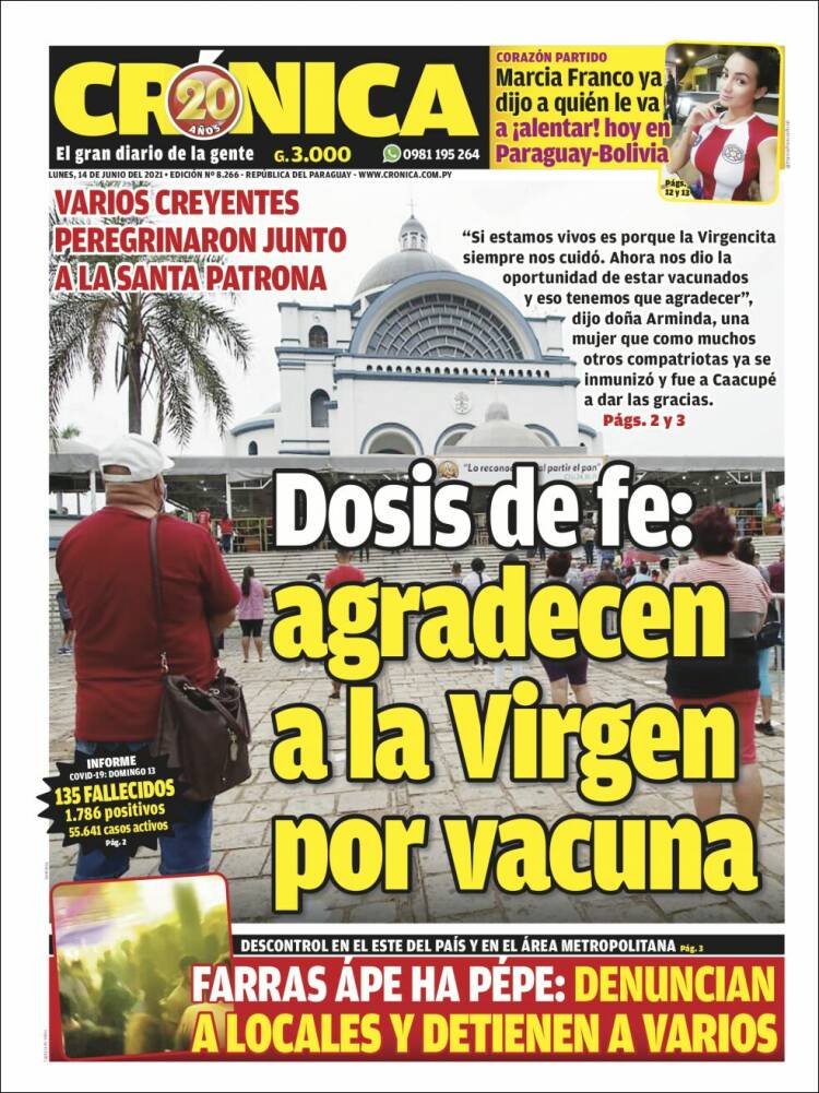 Portada de Diario Crónica (Paraguay)