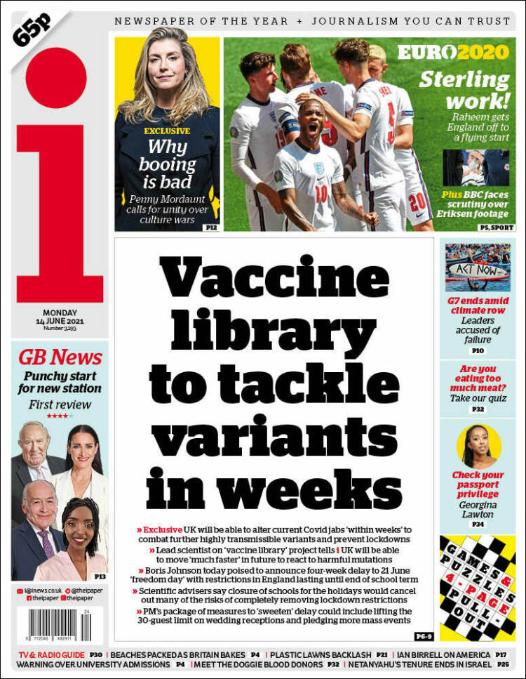 Portada de The i (Reino Unido)