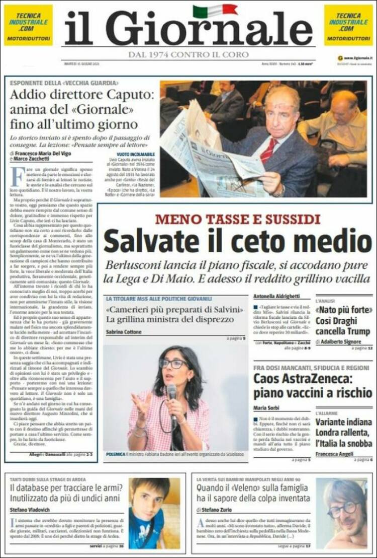 Portada de il Giornale (Italy)