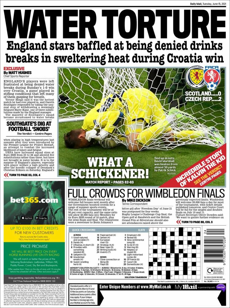 Portada de Daily Mail Sport (Royaume-Uni)