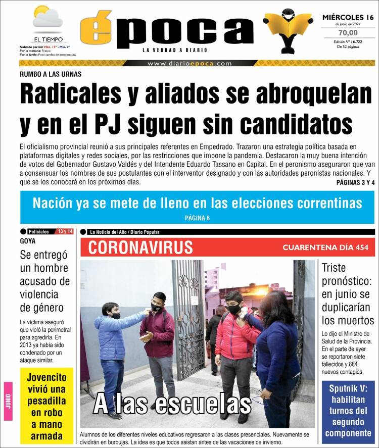 Portada de Diario Época (Argentina)