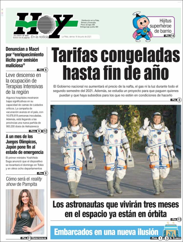 Portada de Diario Hoy (Argentina)