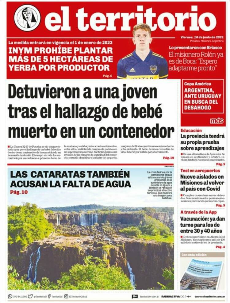 Portada de El Territorio (Argentina)