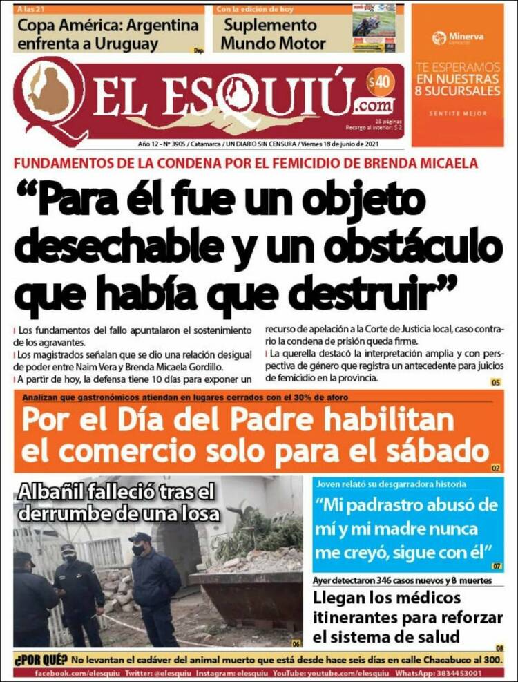 Portada de El Esquiu (Argentina)