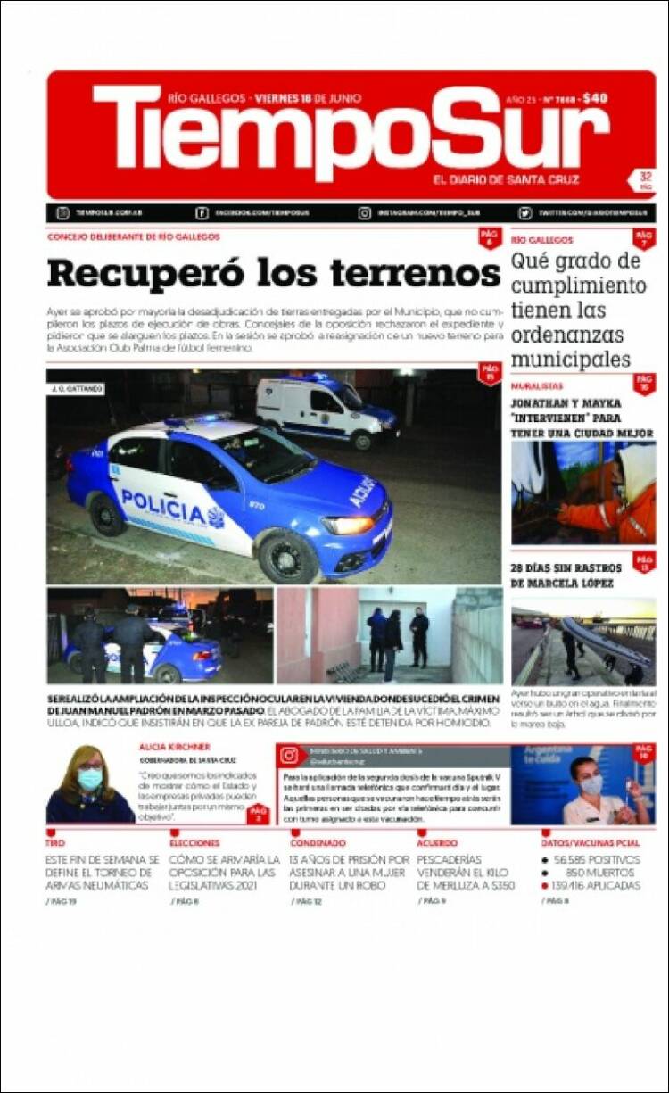 Portada de Tiempo Sur (Argentina)
