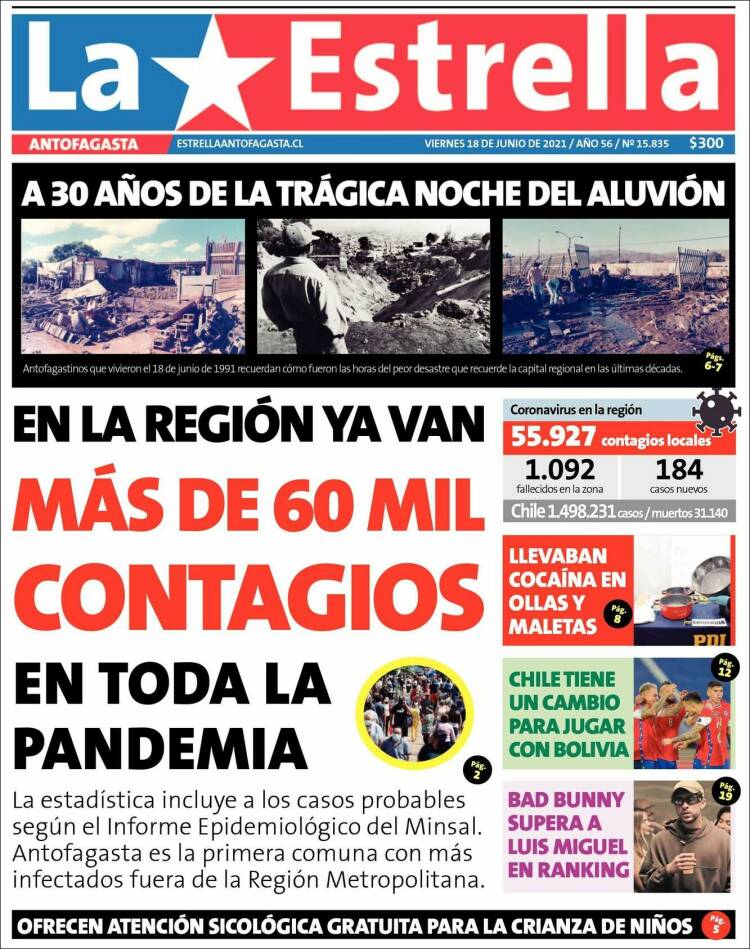 Portada de La Estrella del Norte (Chile)