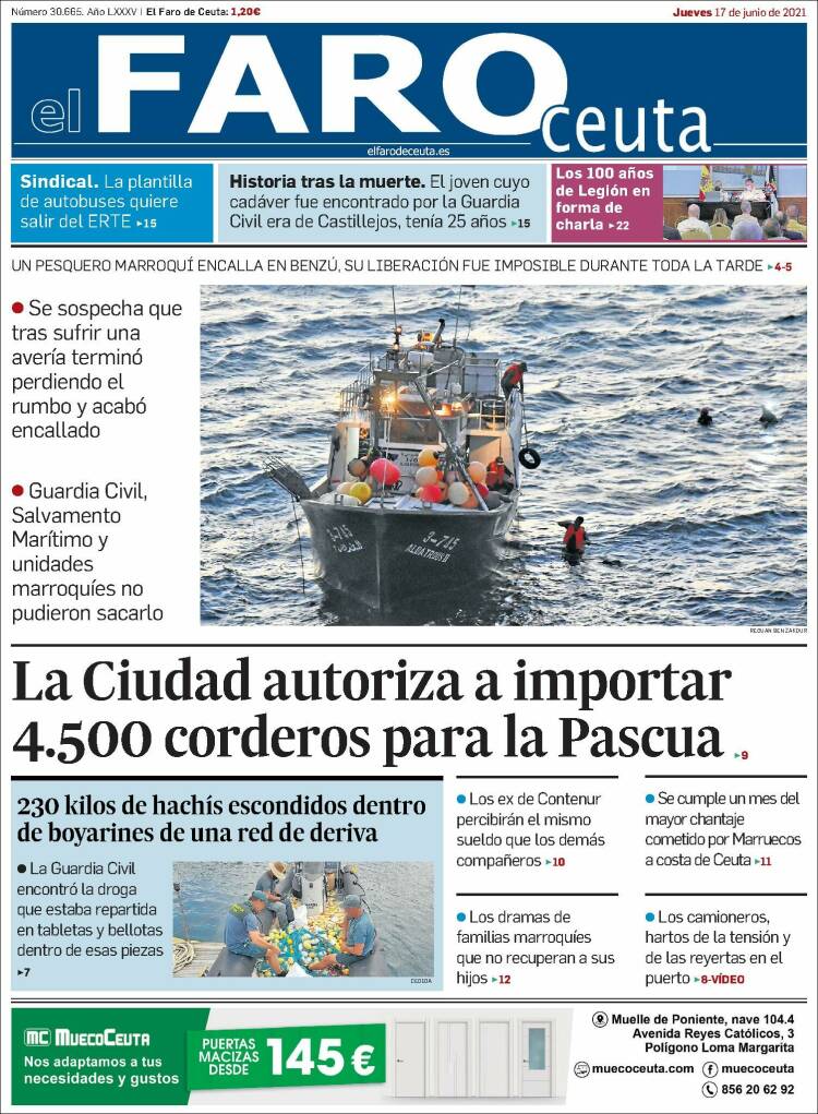 Portada de El Faro de Ceuta (España)