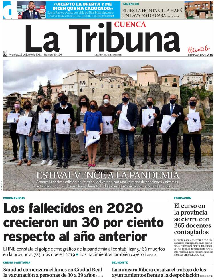 Portada de La Tribuna de Cuenca (España)