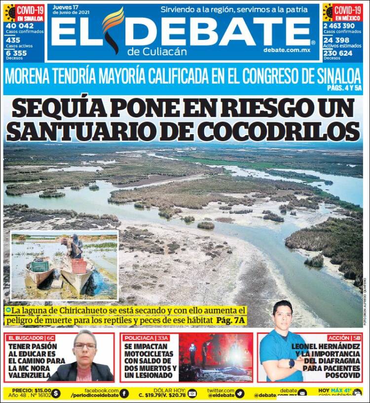 Portada de El Debate de Culiacán (M&eacute;xico)