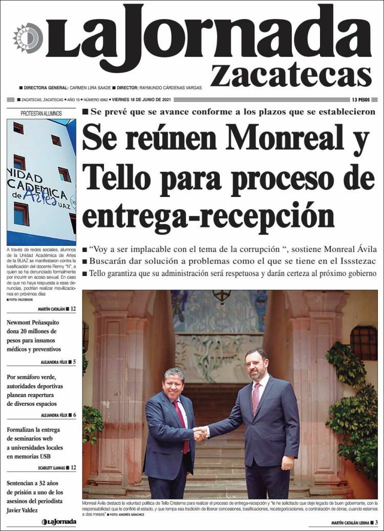 Portada de Jornada de Zacatecas (M&eacute;xico)