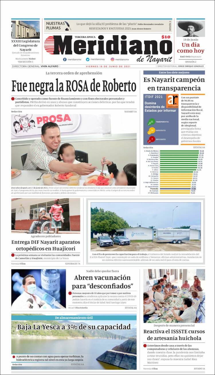 Portada de Meridiano (M&eacute;xico)