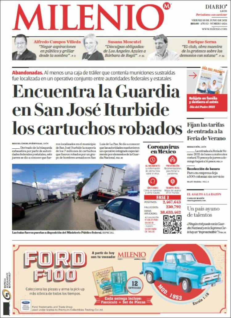 Portada de Milenio de León (M&eacute;xico)