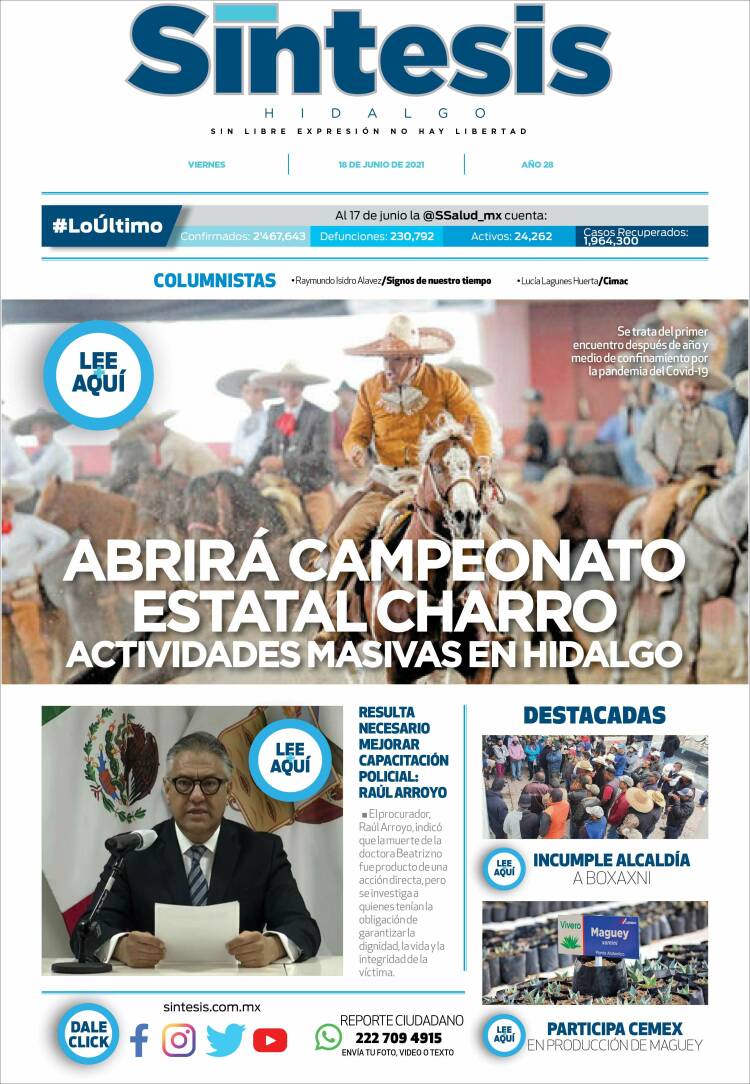 Portada de Sistesis - Hidalgo (M&eacute;xico)