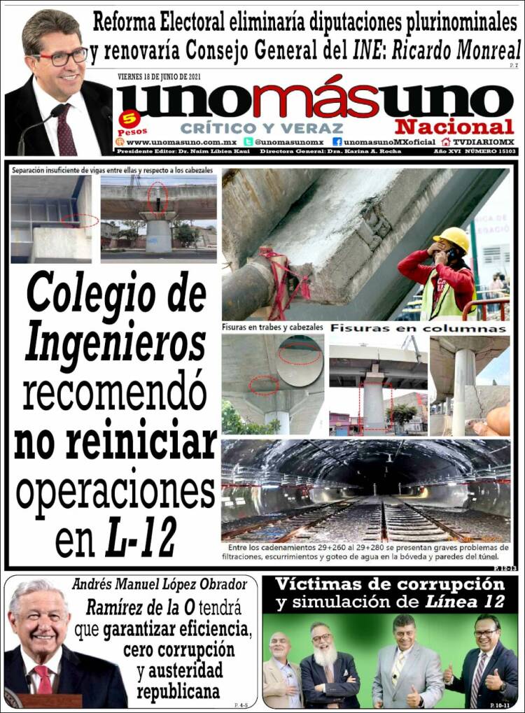 Portada de unomásuno (M&eacute;xico)