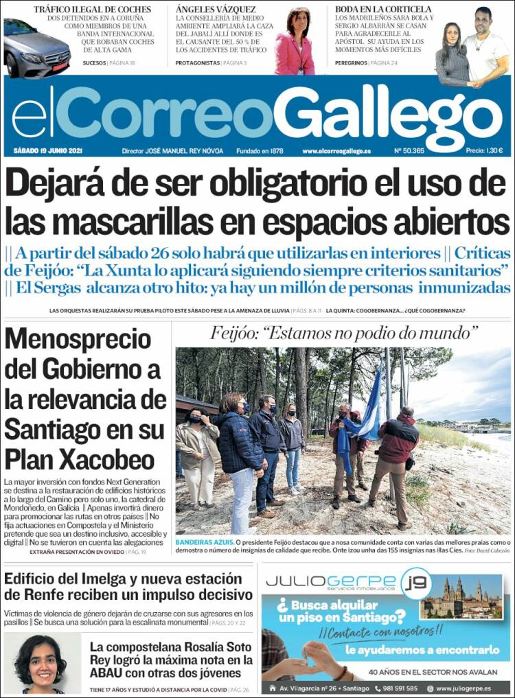 Portada de El Correo Gallego (España)