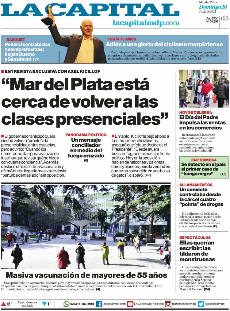 Portada de Diario La Capital - Mar del Plata (Argentina)