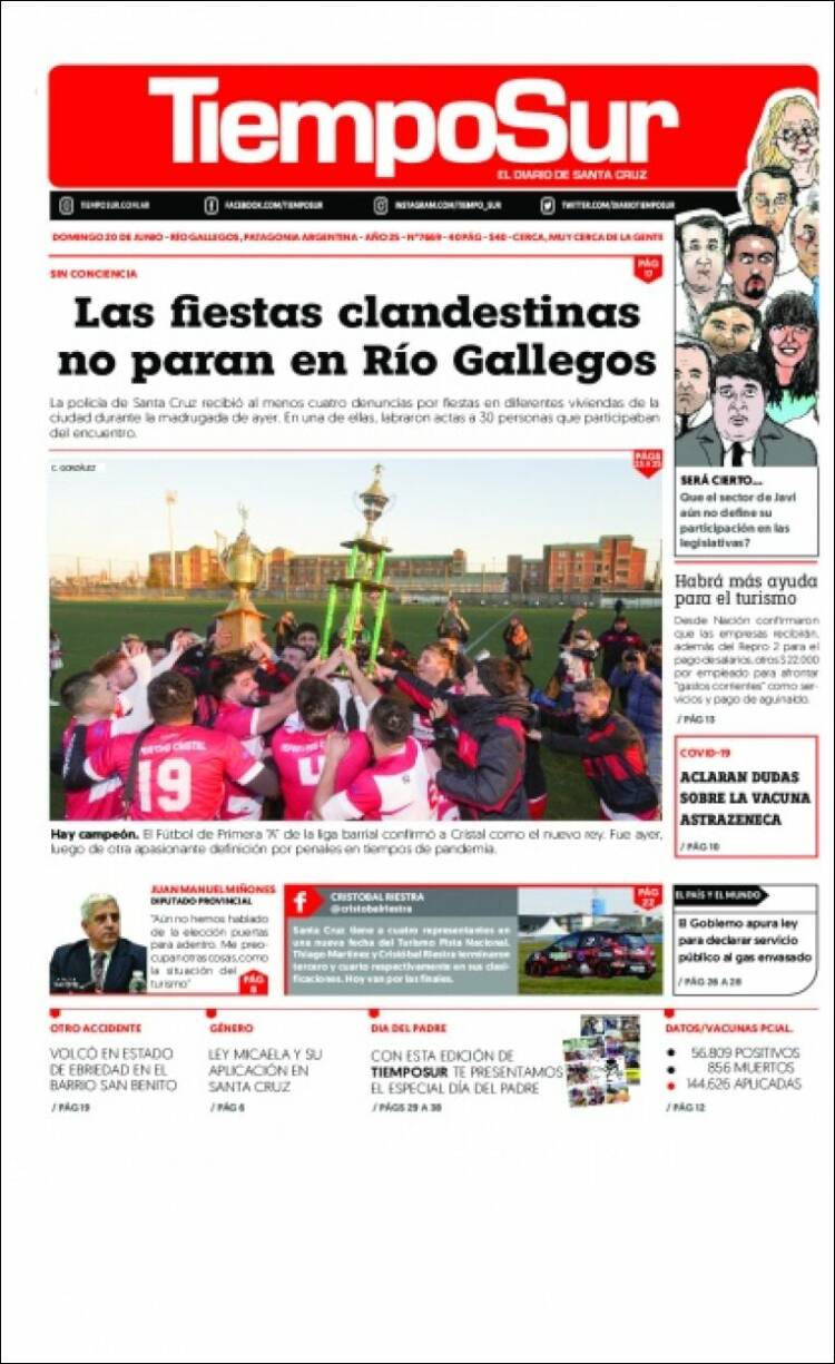 Portada de Tiempo Sur (Argentina)