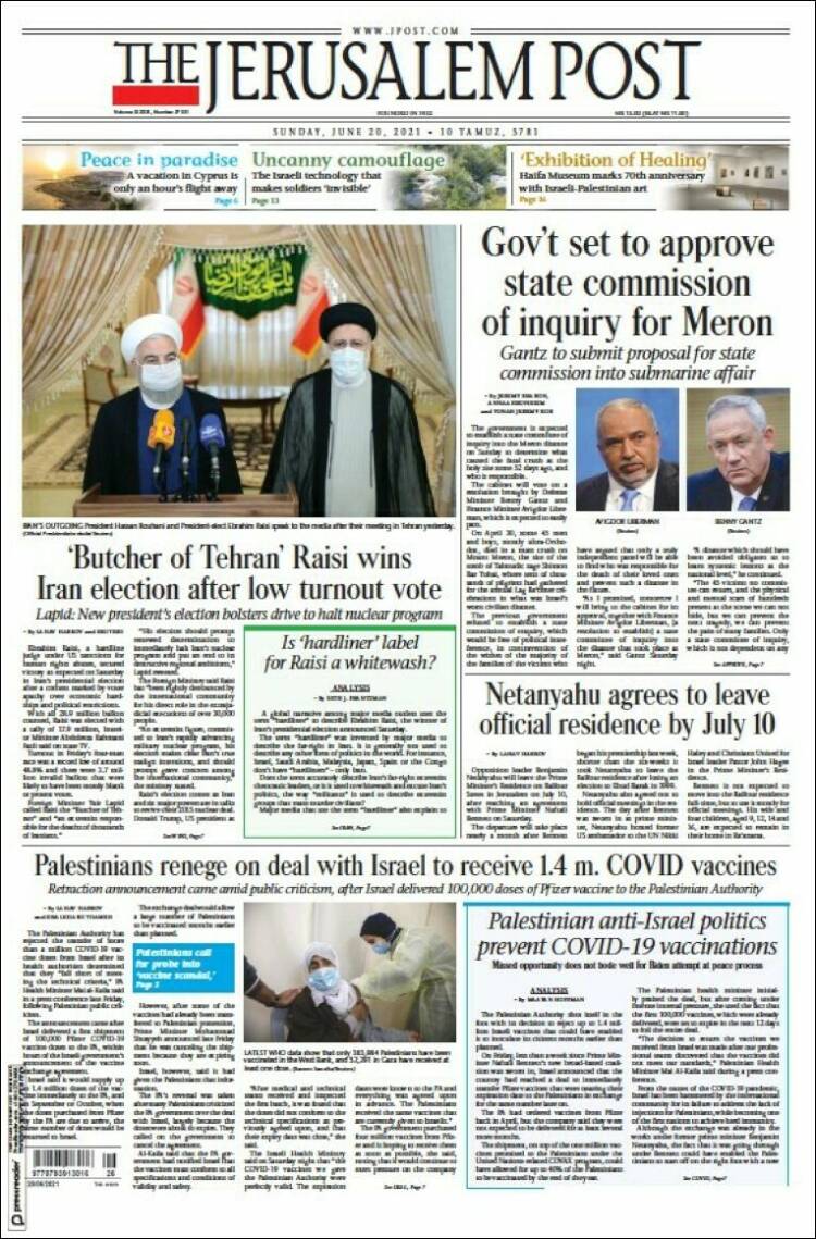 Portada de The Jerusalem Post (Israel)