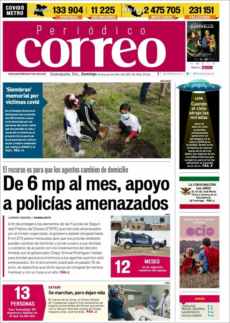 Portada de Correo - El diario del Estado de Guanajuato (México)