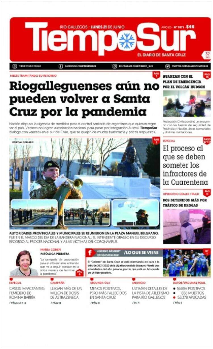 Portada de Tiempo Sur (Argentina)