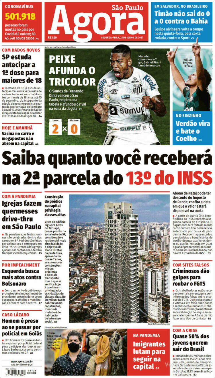 Portada de Agora São Paulo (Brasil)