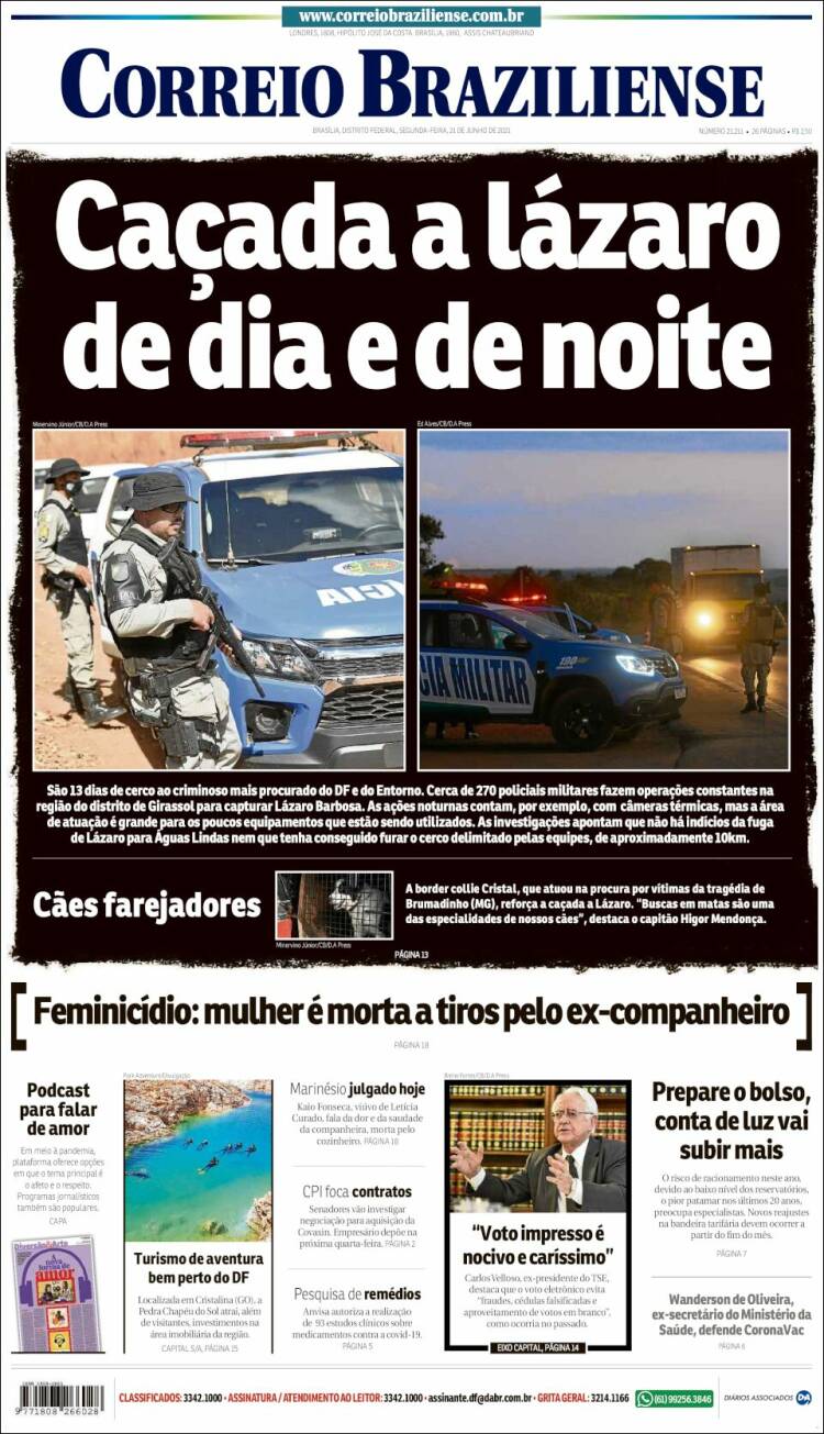 Portada de Correio Braziliense (Brasil)