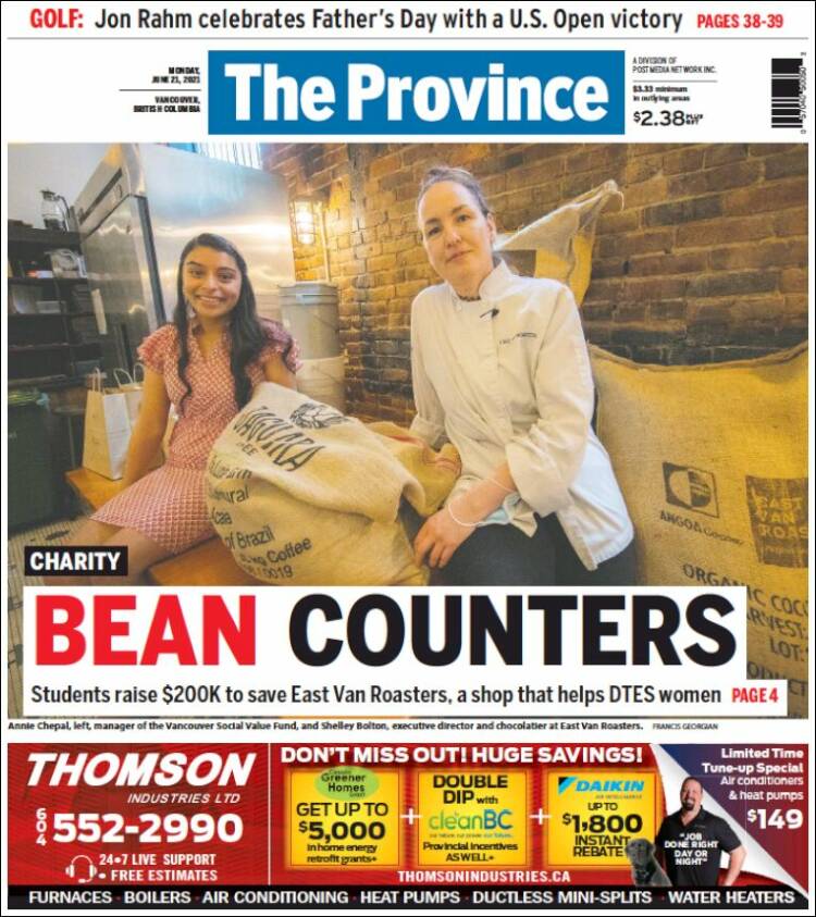 Portada de The Province (Canadá)