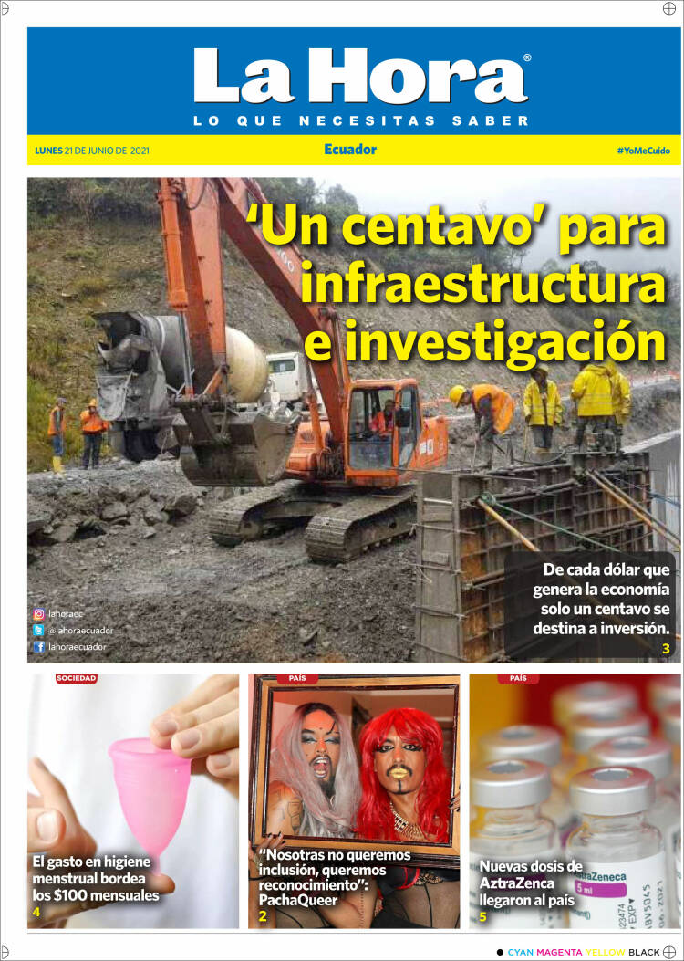 Portada de La Hora - Ecuador (Ecuador)