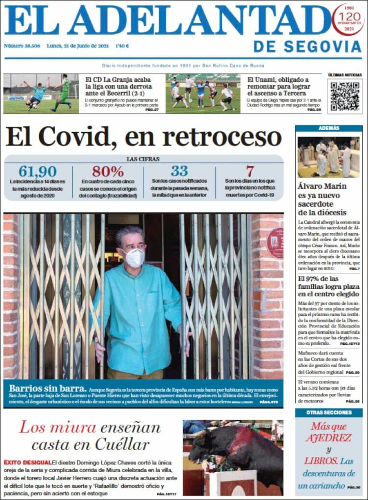 Portada de El Adelantado de Segovia (Espa&ntilde;a)