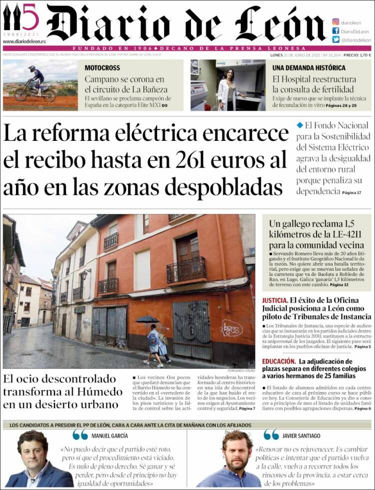 Portada de Diario de León (Espa&ntilde;a)