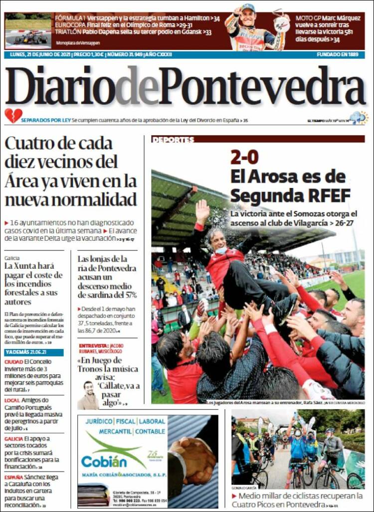 Portada de Diario de Pontevedra (Espa&ntilde;a)
