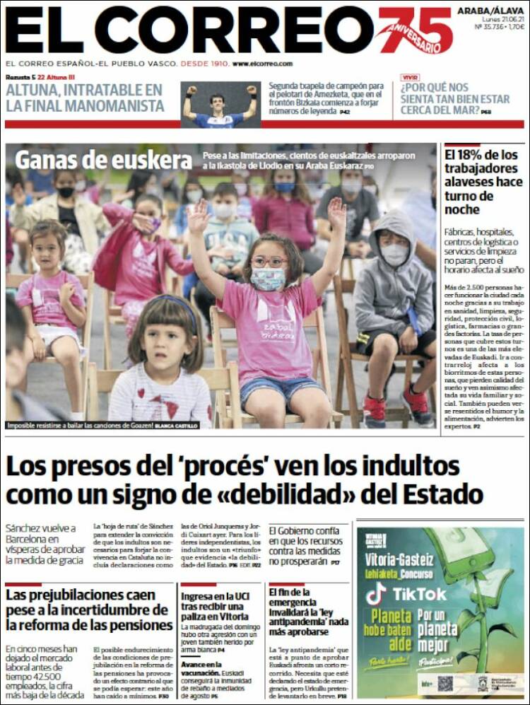 Portada de El Correo - Álava (Espa&ntilde;a)