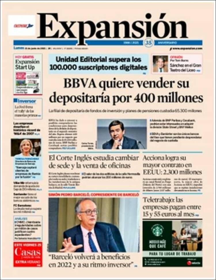 Portada de Expansión (Espa&ntilde;a)