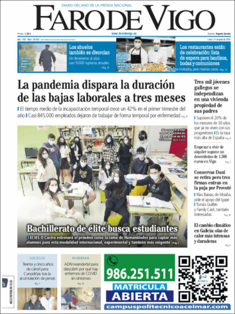 Portada de Faro de Vigo (Espa&ntilde;a)