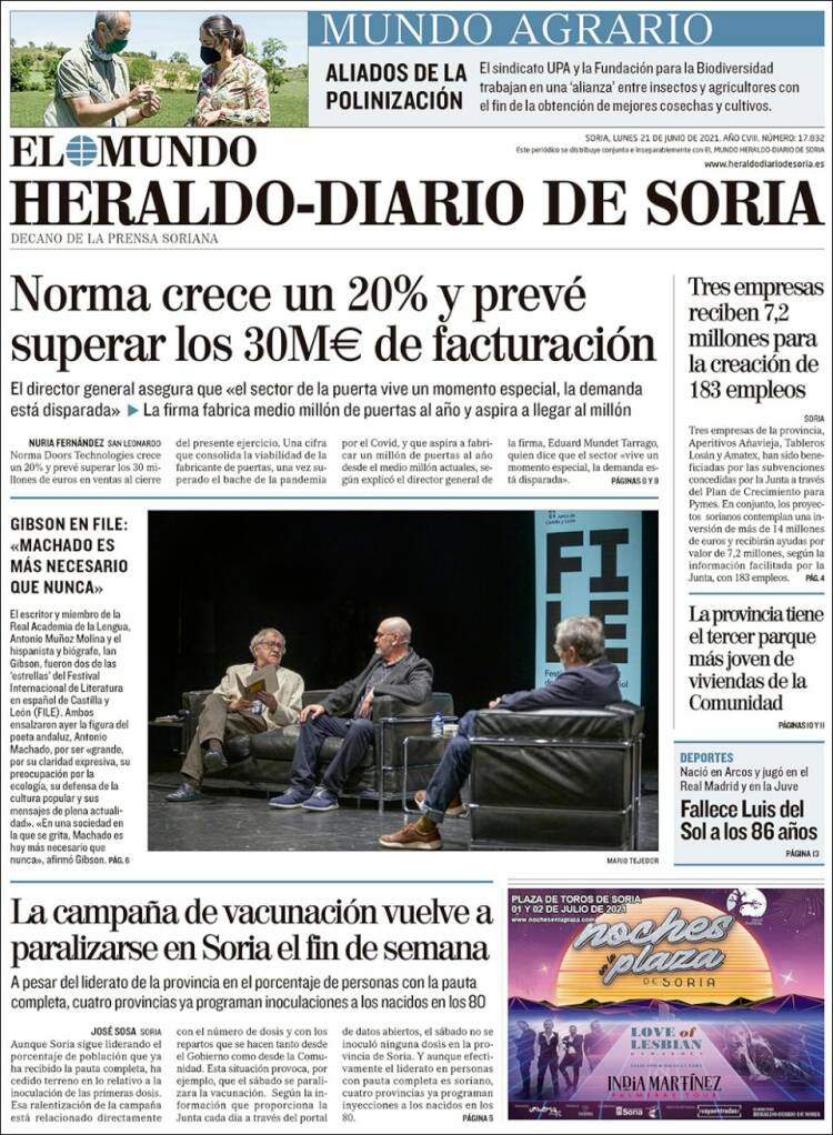 Portada de Heraldo de Soria (Espa&ntilde;a)