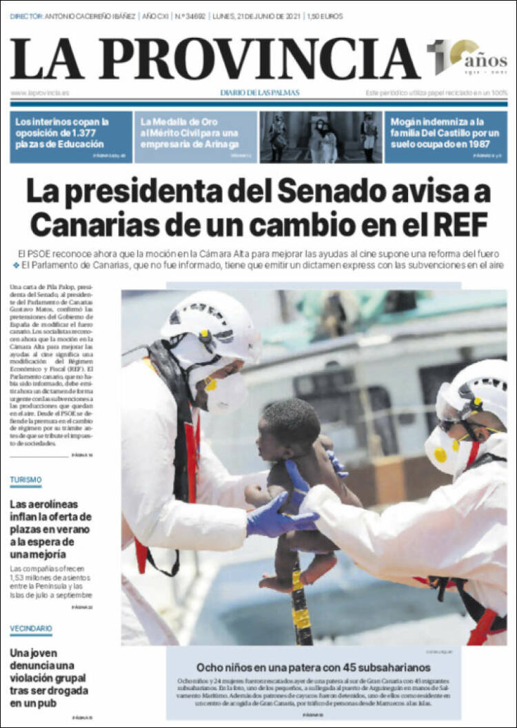 Portada de La Provincia (Espa&ntilde;a)