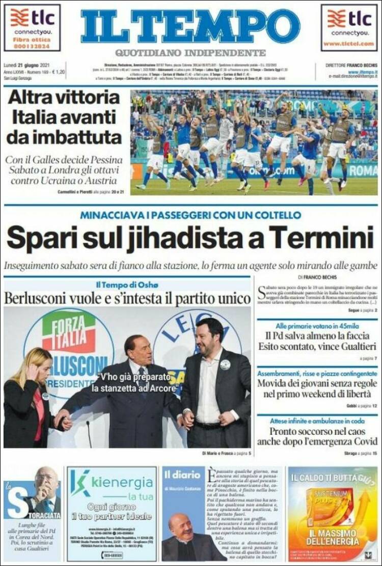 Portada de Il Tempo (Italia)