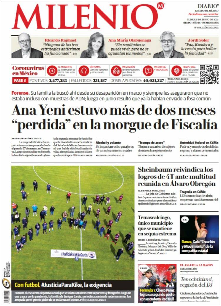 Portada de Milenio - Estado de México (M&eacute;xico)