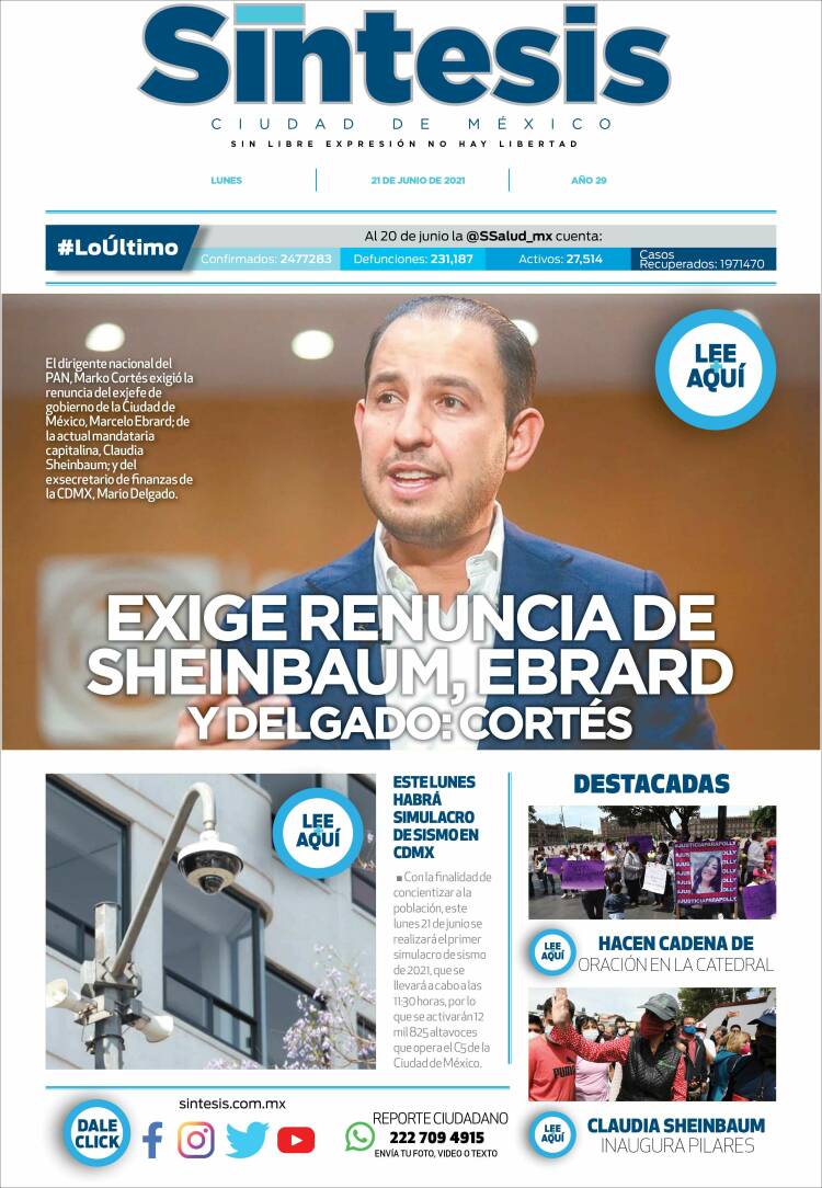 Portada de Síntesis Nacional (M&eacute;xico)
