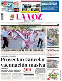 Portada de La Voz de la Frontera (M&eacute;xico)