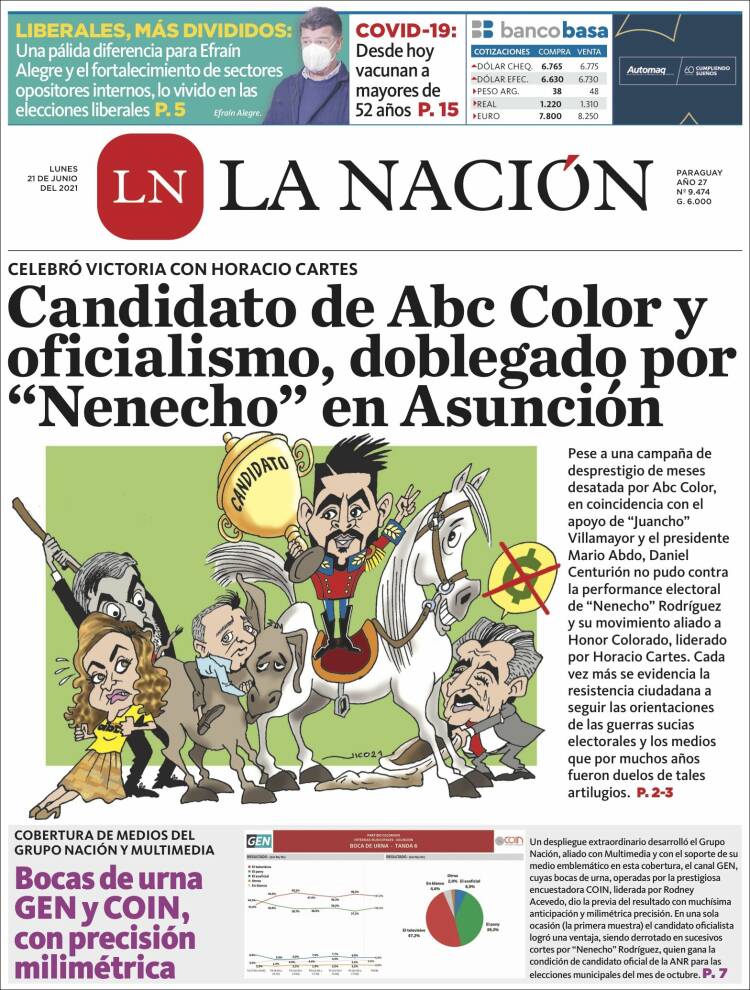 Portada de La Nación (Paraguay)