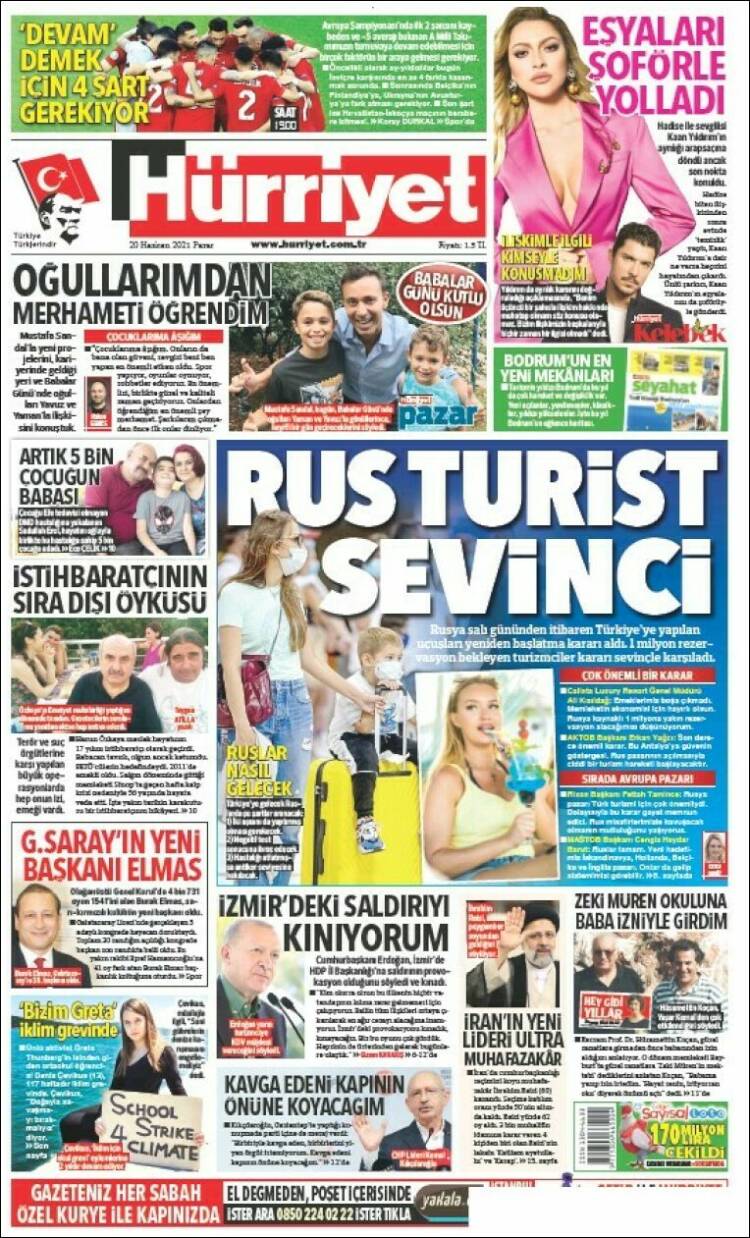Portada de Hürriyet (Turqu&iacute;a)