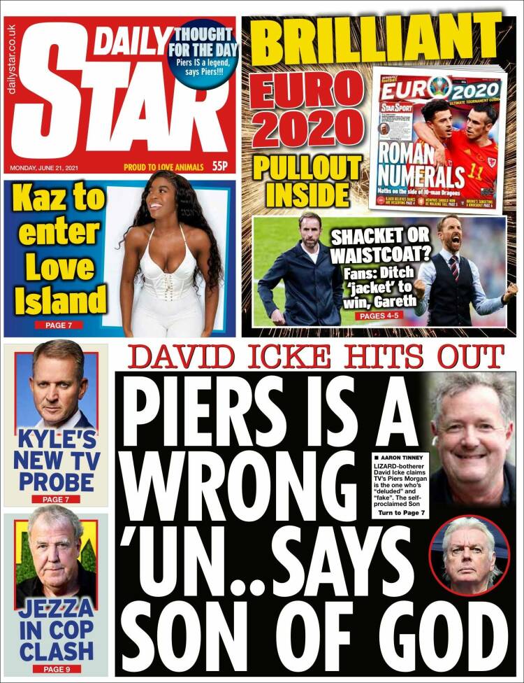 Portada de Daily Star (Reino Unido)