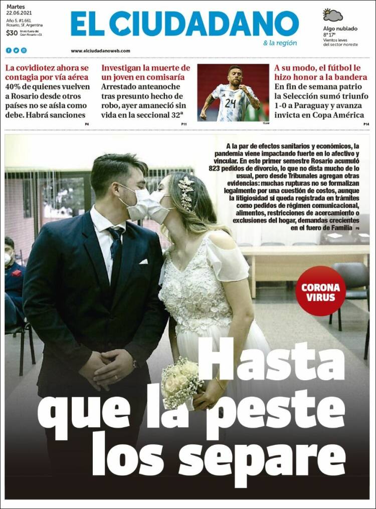 Portada de Diario El Ciudadano (Argentina)
