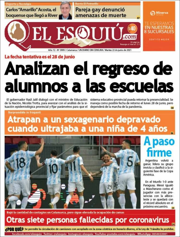 Portada de El Esquiu (Argentina)