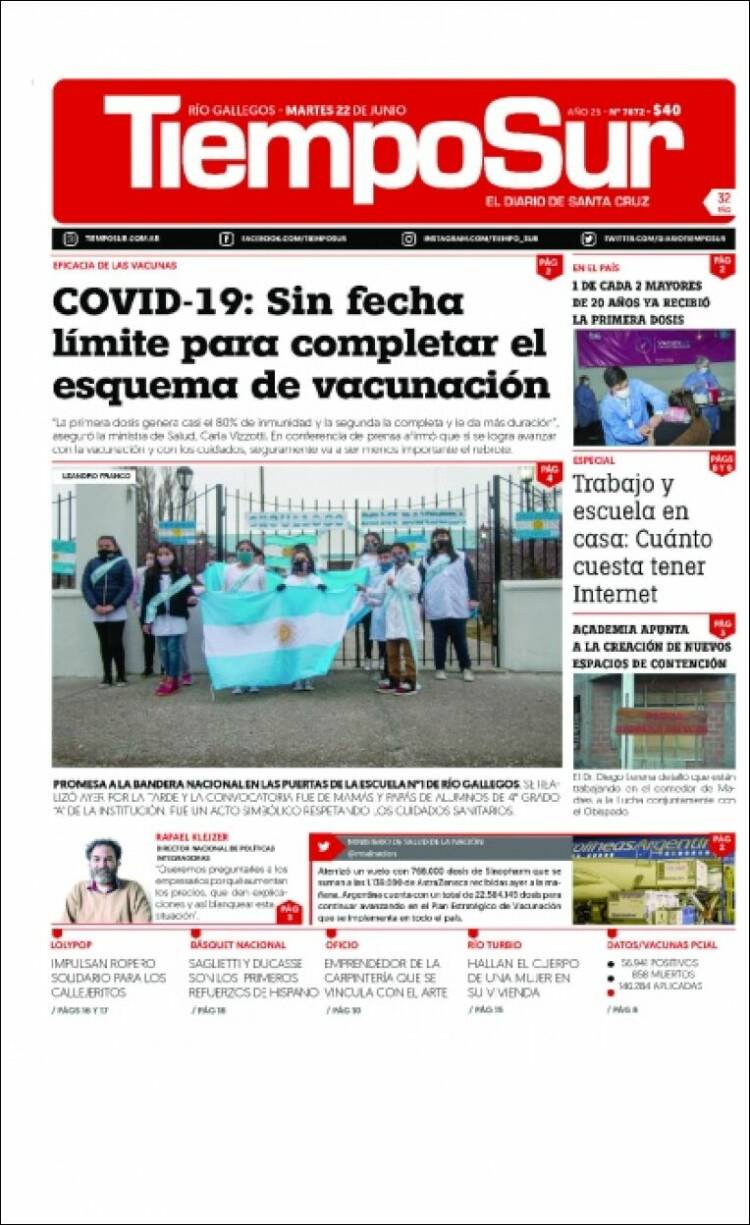 Portada de Tiempo Sur (Argentina)
