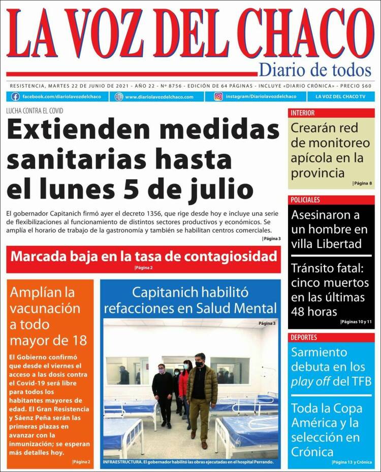 Portada de La Voz del Chaco (Argentina)