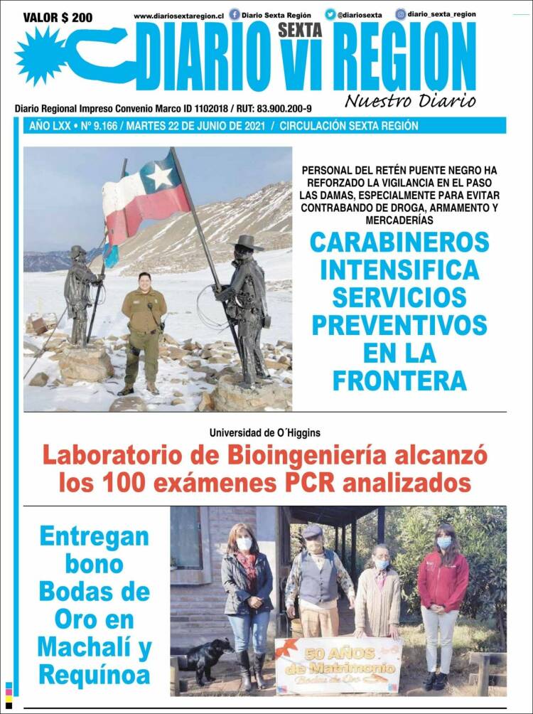 Portada de Diario VI Región (Chile)