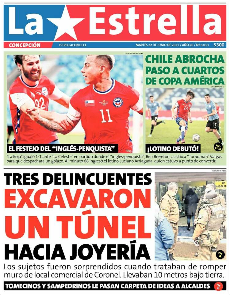 Portada de La Estrella de Concepción (Chile)